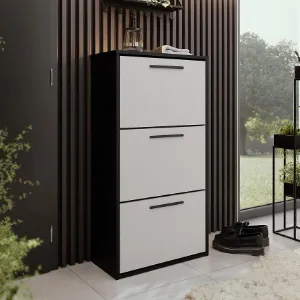 Obrazek Szafka na buty Asper Stojąca Fr. Biały/Czarny