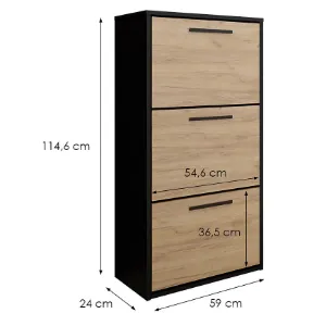 Obrazek Szafka na buty Asper Stojąca Fr. Craft/Czarny