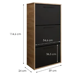 Obrazek Szafka na buty Asper Wisząca Fr. Czarny/Craft