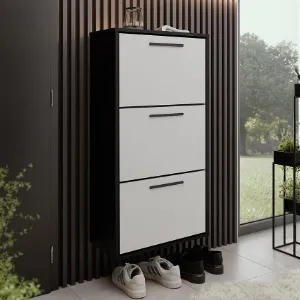 Obrazek Szafka na buty Asper Wisząca Fr. Biały/Czarny