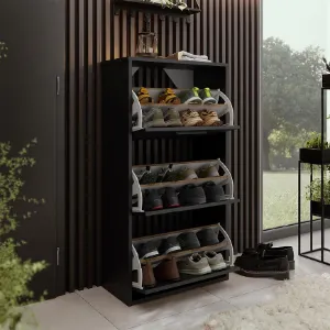 Obrazek Szafka na buty Asper Wisząca Fr. Biały/Czarny