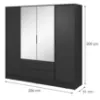 Obrazek Szafa Kelly 4D z lustrem czarny