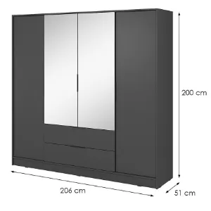 Obrazek Szafa Kelly 4D z lustrem grafit