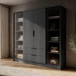 Obrazek Szafa Kelly 4D RD grafit z led