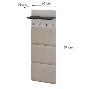 Obrazek Wieszak Tapicerowany Hugo Cc Hg H Kaszmir/Czarny