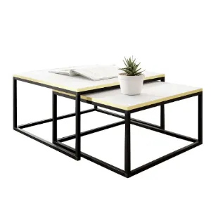 Obrazek Stolik Loftiko Biały/Złoty