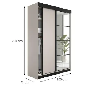 Obrazek Szafa Lamaro 138 Kaszmir + Czarne Wstawki