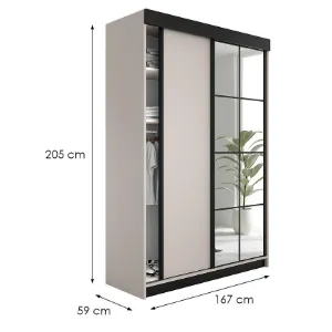 Obrazek Szafa Lamaro 167 Kaszmir + Czarne Wstawki