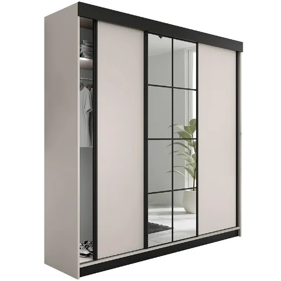 Obrazek Szafa Lamaro 200 Kaszmir + Czarne Wstawki