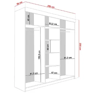 Obrazek Szafa Lamaro 250 Kaszmir + Czarne Wstawki