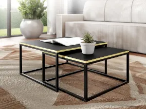 Obrazek Stolik Loftiko Czarny/Złoty