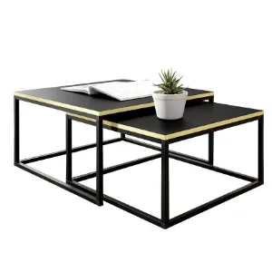 Obrazek Stolik Loftiko Czarny/Złoty