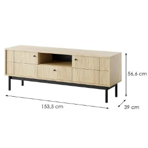 Obrazek Szafka RTV Japandi RTV154 dąb linea