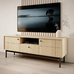 Obrazek Szafka RTV Japandi RTV154 dąb linea