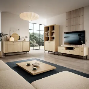 Obrazek Szafka RTV Japandi RTV154 dąb linea