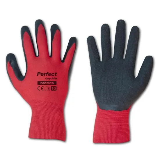 Obrazek Rękawice ochronne Perfect grip red lateks, rozmiar 10