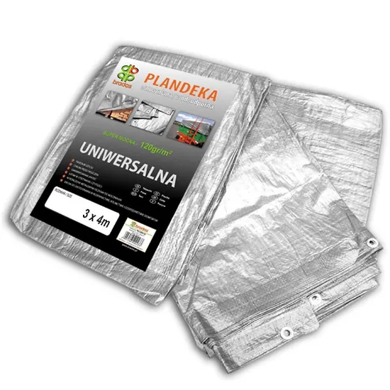 Obrazek Plandeka wzmacniana silver 3 x 4m, 120g