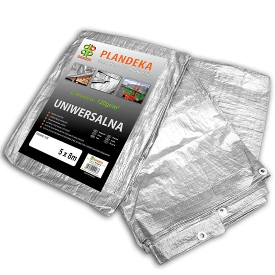 Obrazek Plandeka wzmacniana silver 5 x 8m, 120g