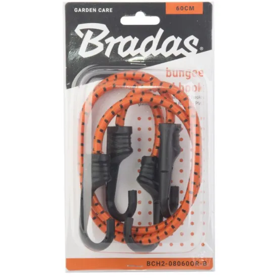 Obrazek Guma elastyczna z hakiem metalowym pokrytym PVC BUNGEE CORD HOOK 2szt. x 60cm