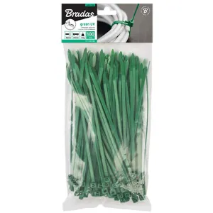 Obrazek Opaska zaciskowa rozpinana zielona 4,8x200 mm 100 szt