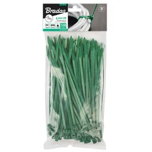 Obrazek Opaska zaciskowa rozpinana zielona 4,8x300 mm 100 szt