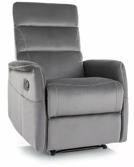 Obrazek Fotel wypoczynkowy rozkładany Solet M Velvet popiel