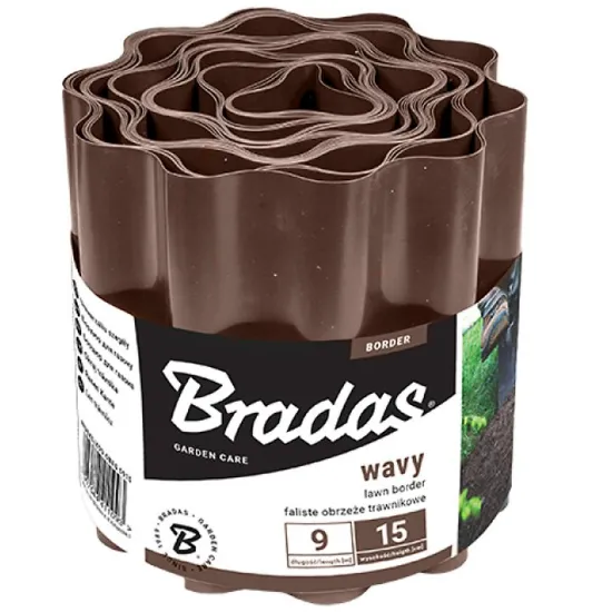 Obrazek Obrzeże faliste 9 m x 20 cm brązowe OBFB0920