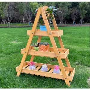 Obrazek Drewniany kwietnik DS5824 żółty