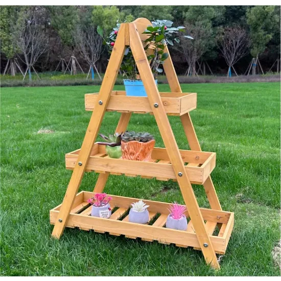 Obrazek Drewniany kwietnik DS5824 żółty