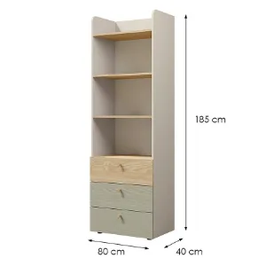 Obrazek Regał Yuki 5 Eukaliptus/Szary Beż/Dąb Olejowany