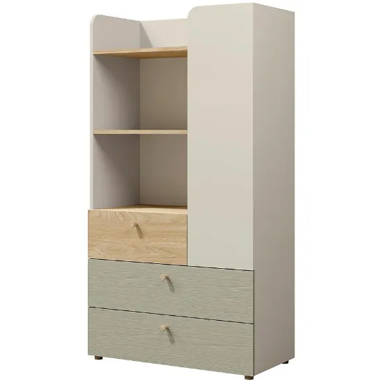 Obrazek Regał Yuki 6 Eukaliptus/Szary Beż/Dąb Olejowany