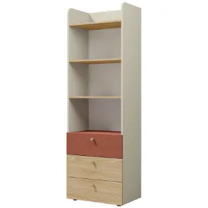 Obrazek Regał Yuki 5 Koral/Szary Beż/Dąb Olejowany