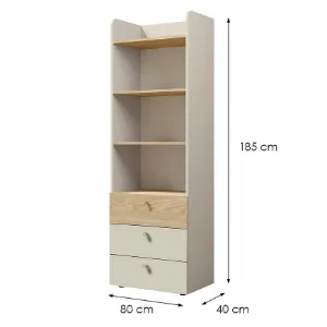 Obrazek Regał Yuki 5 Szary Beż/Dąb Olejowany