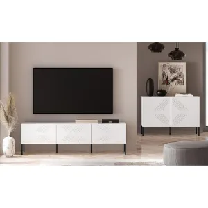 Obrazek Szafka RTV Clearing 04 biały/czarne