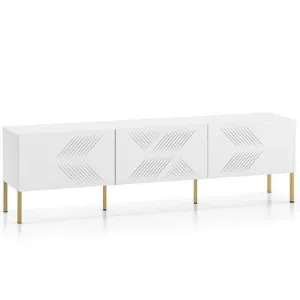 Obrazek Szafka RTV Clearing 04 biały/złote