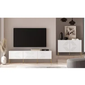 Obrazek Szafka RTV Clearing 04 biały/złote