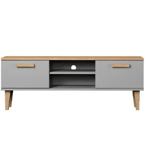 Obrazek Szafka RTV 120 Denver Szary Chinchilla/Hikora