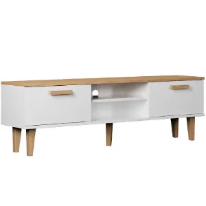 Obrazek Szafka RTV 160 Denver Biały/Hikora