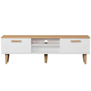 Obrazek Szafka RTV 160 Denver Biały/Hikora