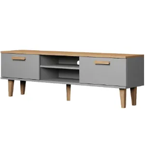 Obrazek Szafka RTV 160 Denver Szary Chinchilla/Hikora