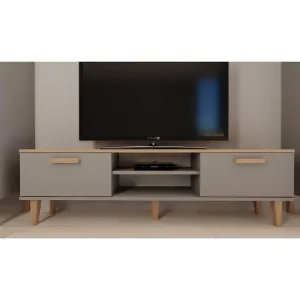 Obrazek Szafka RTV 160 Denver Szary Chinchilla/Hikora