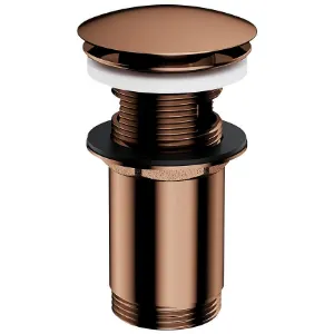 Obrazek Korek klik-klak do syfonu umywalkowego z przelewem miedź