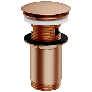 Obrazek Korek klik-klak do syfonu umywalkowego z przelewem miedź szczotkowana