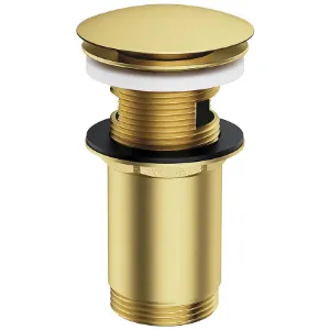 Obrazek Korek klik-klak do syfonu umywalkowego z przelewem mosiądz szczotkowany