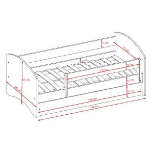 Obrazek Łóżko dziecięce Babydreams+SZ+M różowy 70x140 balonik