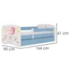 Obrazek Łóżko dziecięce Babydreams+SZ+M niebieski 80x160 balonik