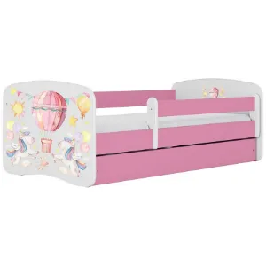 Obrazek Łóżko dziecięce Babydreams+SZ+M różowy 80x160 balonik