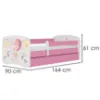 Obrazek Łóżko dziecięce Babydreams+SZ+M różowy 80x160 balonik