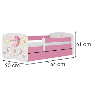 Obrazek Łóżko dziecięce Babydreams+SZ+M różowy 80x160 balonik