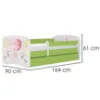 Obrazek Łóżko dziecięce Babydreams+SZ+M zielony 80x160 balonik